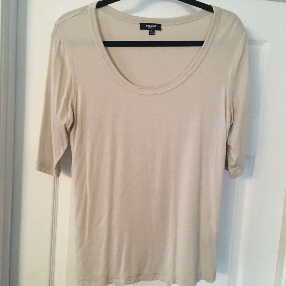 Premise Above The Elbow Tan Shirt